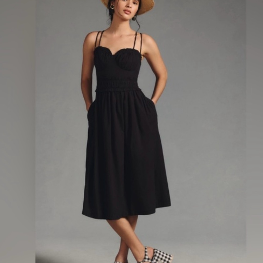 By Anthropologie Corset Midi Dress